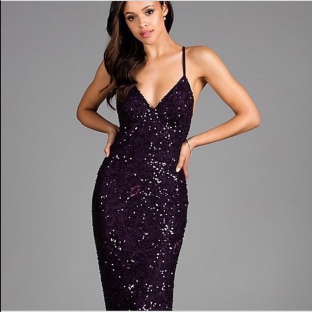 Backless Scalia Purple Eggplant Dress
